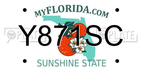 Y871SC Florida License Plate