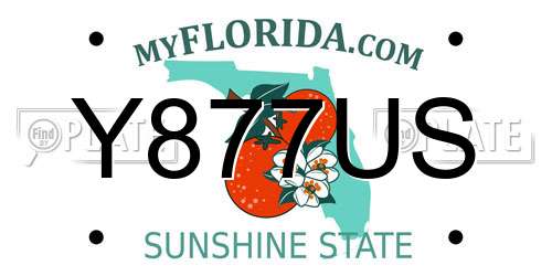 Y877US Florida License Plate