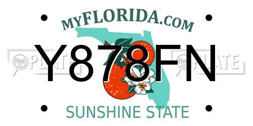 Y878FN Florida License Plate