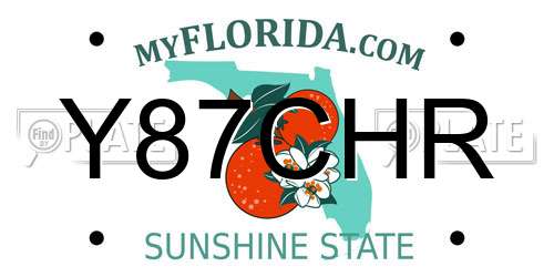 Y87CHR Florida License Plate