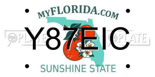 Y87EIC Florida License Plate