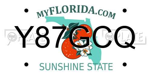 Y87GCQ Florida License Plate