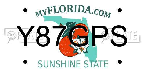 Y87GPS Florida License Plate