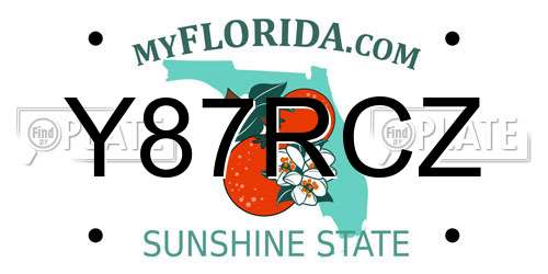 Y87RCZ Florida License Plate