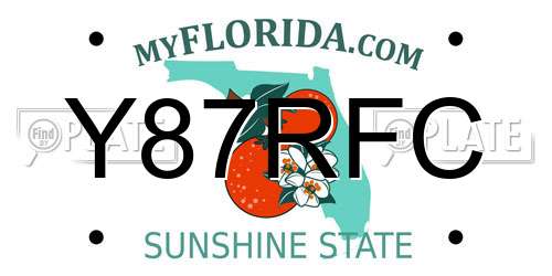 Y87RFC Florida License Plate