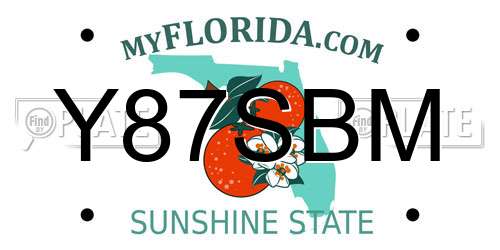Y87SBM Florida License Plate
