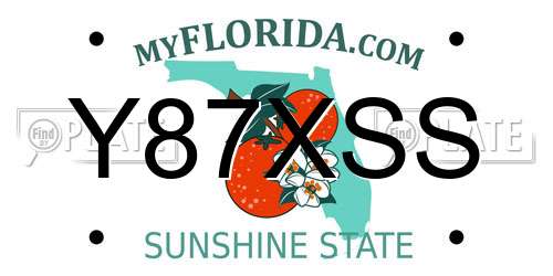 Y87XSS Florida License Plate