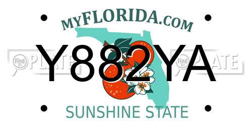 Y882YA Florida License Plate