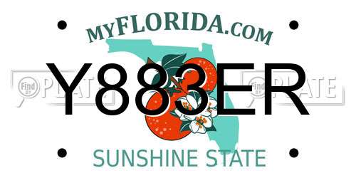 Y883ER Florida License Plate