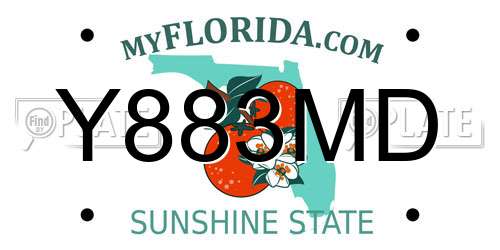 Y883MD Florida License Plate