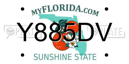 Y885DV Florida License Plate