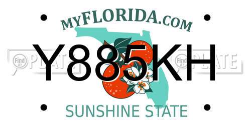 Y885KH Florida License Plate