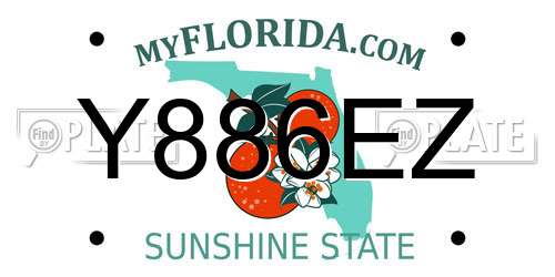 Y886EZ Florida License Plate