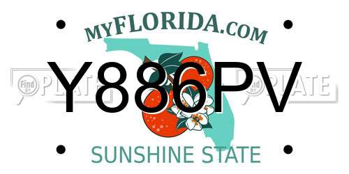 Y886PV Florida License Plate