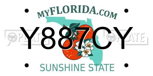 Y887CY Florida License Plate