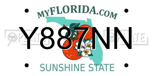 Y887NN Florida License Plate