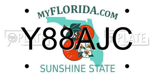 Y88AJC Florida License Plate