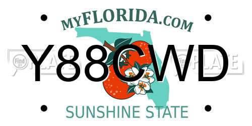 Y88CWD Florida License Plate