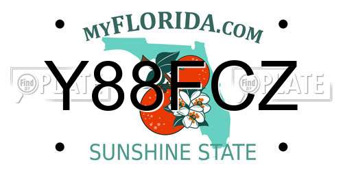 Y88FCZ Florida License Plate