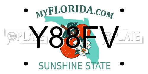 Y88FV Florida License Plate