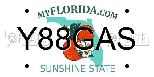 Y88GAS Florida License Plate