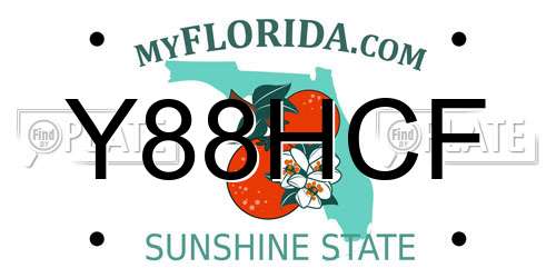 Y88HCF Florida License Plate