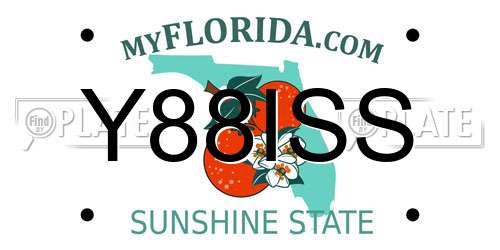 Y88ISS Florida License Plate
