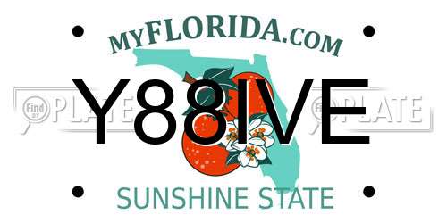Y88IVE Florida License Plate
