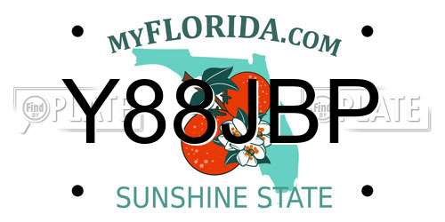 Y88JBP Florida License Plate