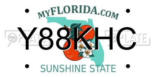 Y88KHC Florida License Plate