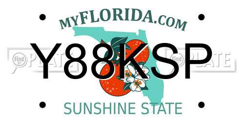 Y88KSP Florida License Plate