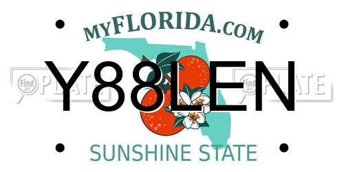 Y88LEN Florida License Plate