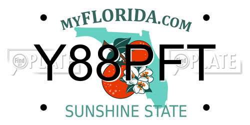 Y88PFT Florida License Plate