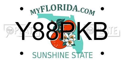 Y88PKB Florida License Plate