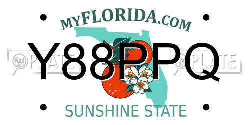 Y88PPQ Florida License Plate