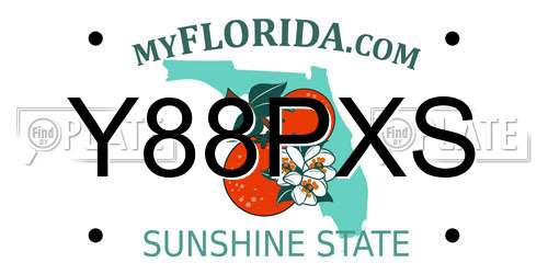 Y88PXS Florida License Plate