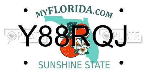 Y88RQJ Florida License Plate