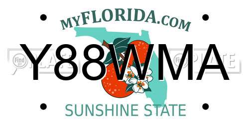 Y88WMA Florida License Plate