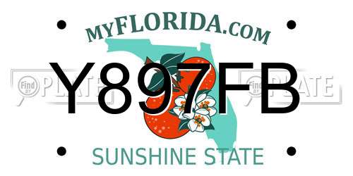 Y897FB Florida License Plate