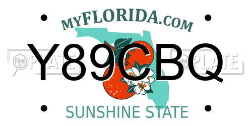 Y89CBQ Florida License Plate