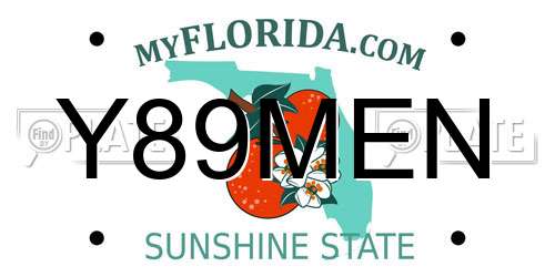 Y89MEN Florida License Plate