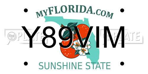 Y89VIM Florida License Plate