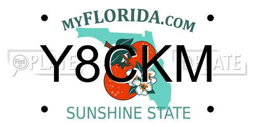 Y8CKM Florida License Plate