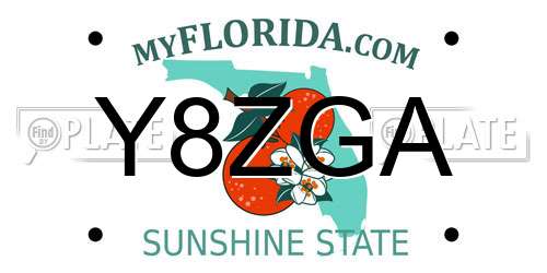 Y8ZGA Florida License Plate