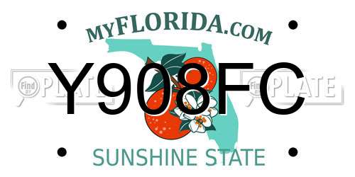 Y908FC Florida License Plate