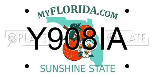 Y908IA Florida License Plate