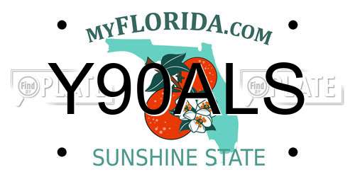 Y90ALS Florida License Plate