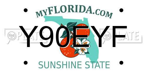 Y90EYF Florida License Plate