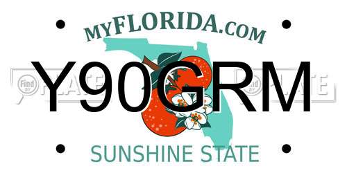 Y90GRM Florida License Plate