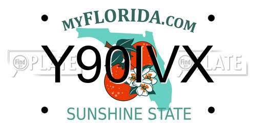 Y90IVX Florida License Plate